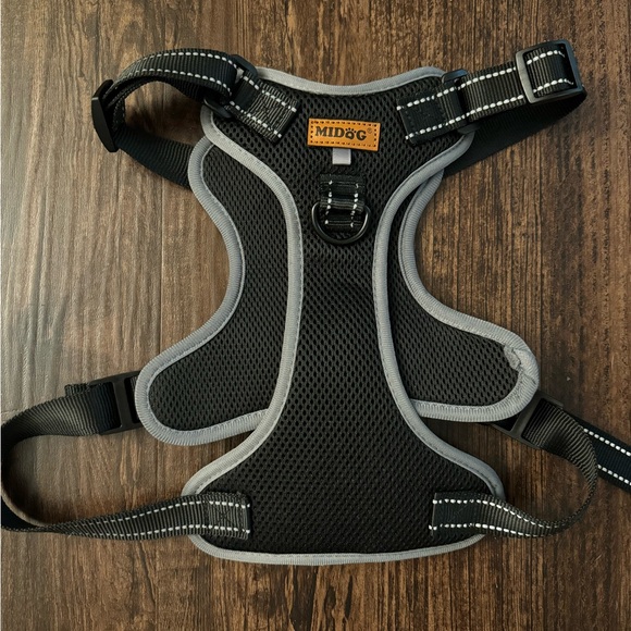 Midog black lightweight breathable dog harness Large. - Picture 3 of 5